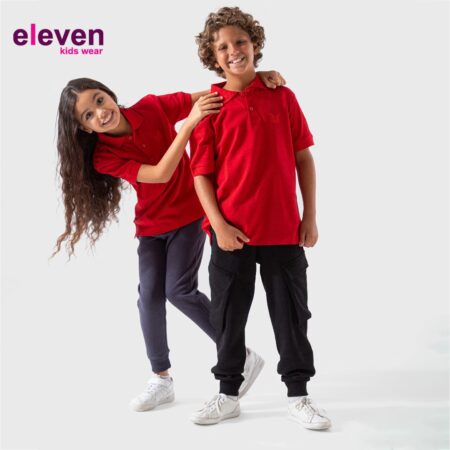 تيشرت بولو نص كم احمر